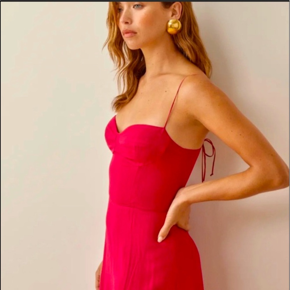 Reformation Juliette Dress in Rhubarb